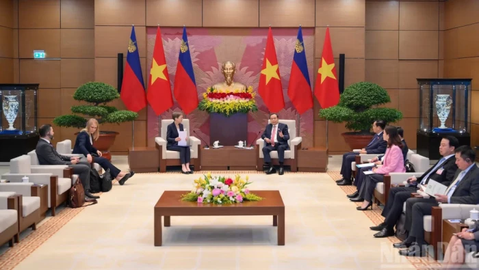 Chủ tịch Quốc hội Trần Thanh Mẫn hội kiến Thủ tướng Liechtenstein
