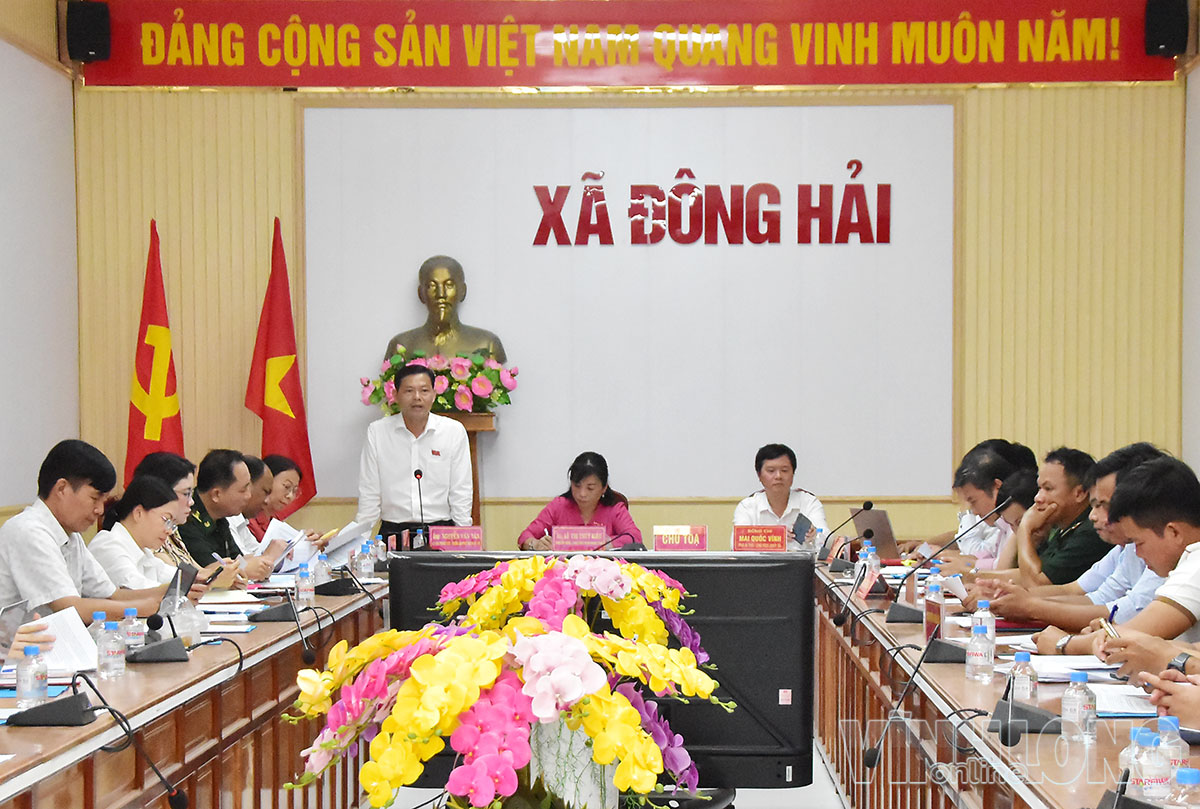 Trưởng Ban Pháp chế HĐND tỉnh Nguyễn Văn Tân phát biểu kết luận buổi khảo sát.