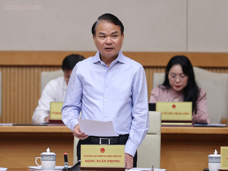 Bộ trưởng, Chủ nhiệm Văn phòng Chính phủ Đặng Xuân Phong phát biểu - Ảnh: chinhphu.vn/Nhật Bắc

