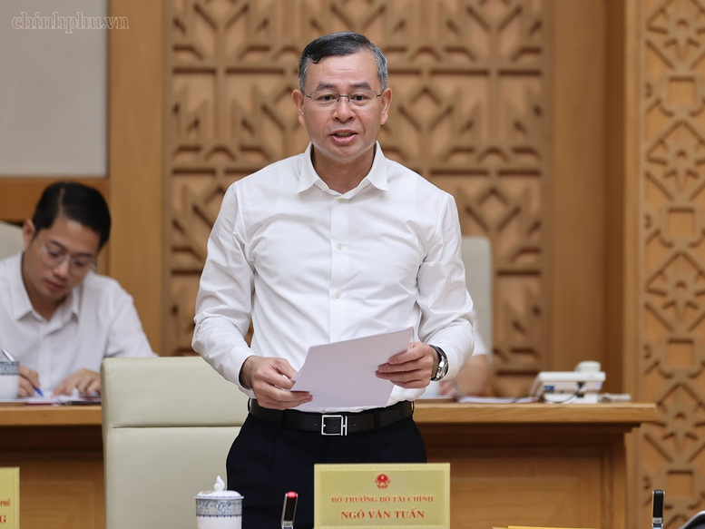 Bộ trưởng Bộ Tài chính Ngô Văn Tuấn phát biểu - Ảnh: chinhphu.vn/Nhật Bắc

