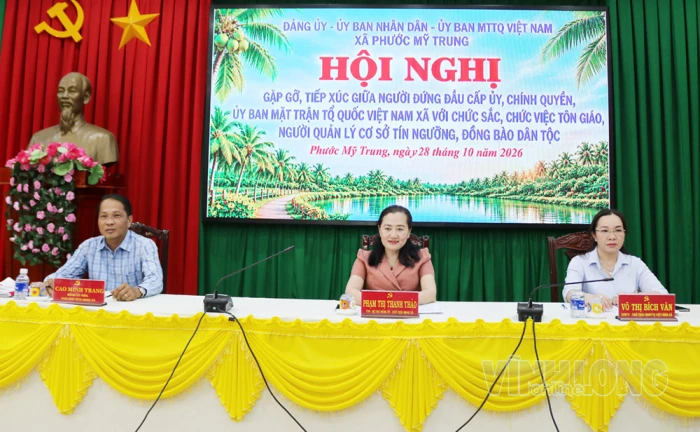 Xã Phước Mỹ Trung gặp gỡ chức sắc tôn giáo và đồng bào dân tộc