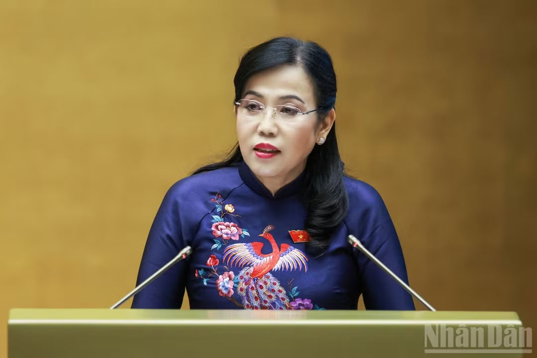 Chủ nhiệm Ủy ban Khoa học, Công nghệ và Môi trường của Quốc hội Nguyễn Thanh Hải trình bày thẩm tra dự án luật. (Ảnh: DUY LINH)