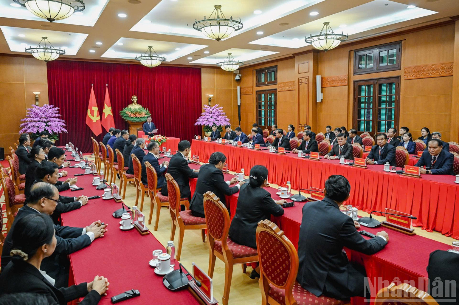 Quang cảnh cuộc tiếp tại Trụ sở Trung ương Đảng. (Ảnh: DUY LINH)
