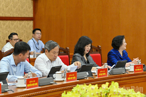Phó Thủ tướng Chính phủ Phạm Thị Thanh Trà và các đồng chí lãnh đạo các ban, bộ, ngành Trung ương và địa phương dự hội nghị. (Ảnh: THỦY NGUYÊN)
