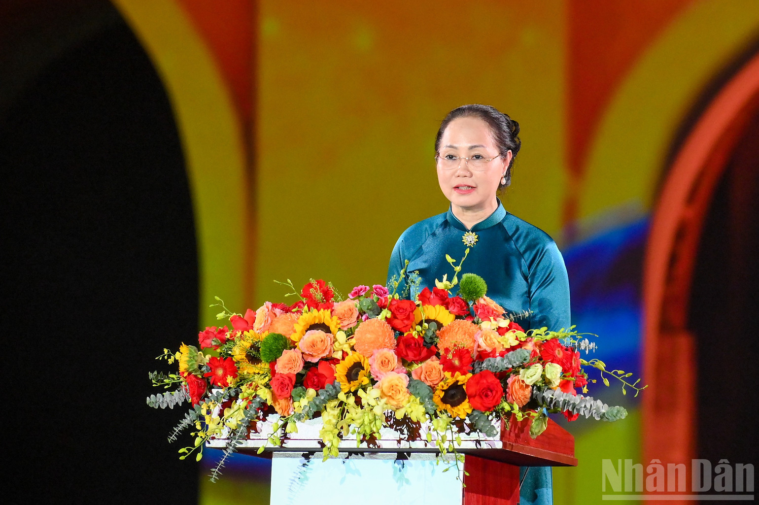 Bộ trưởng Văn hóa, Thể thao và Du lịch Lâm Thị Phương Thanh phát biểu tại lễ bế mạc.
