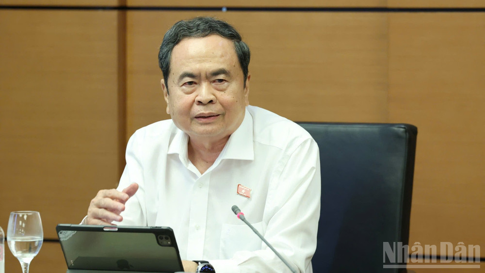 Chủ tịch Quốc hội Trần Thanh Mẫn phát biểu tại Tổ. (Ảnh: DUY LINH)
