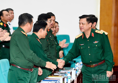 Thượng tướng Nguyễn Trường Thắng tại lễ Trao quyết định. (Ảnh: THẾ ĐẠI)

