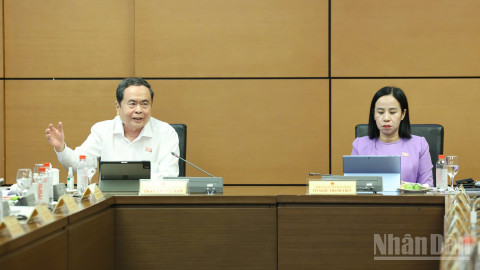 Chủ tịch Quốc hội Trần Thanh Mẫn phát biểu tại Tổ. (Ảnh: DUY LINH)
