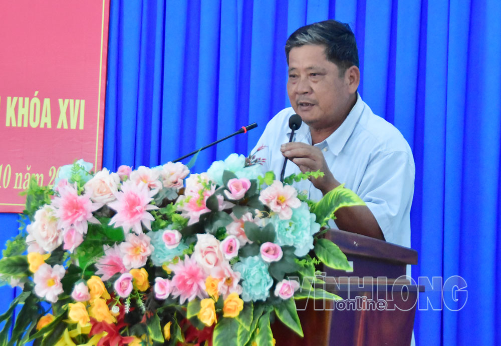 Cử tri Trương Văn Tây, ấp Hoà Lục kiến nghị điều chỉnh, bổ sung chính sách cho người từng tham gia chiến trường Campuchia. Ảnh: Mỹ Nhân