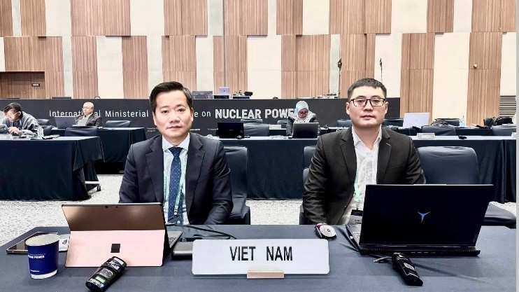 Đoàn công tác Cục An toàn bức xạ và hạt nhân dự Hội nghị Bộ trưởng Quốc tế về Điện hạt nhân năm 2026. (Ảnh: LAN ANH)
