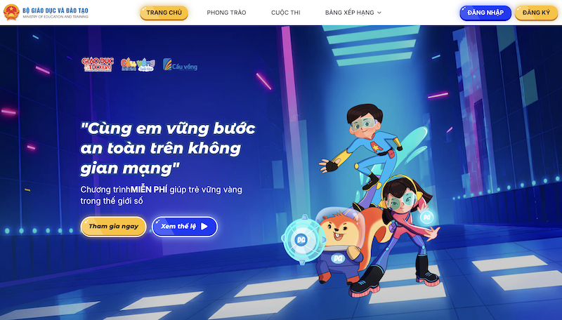 Giao diện trang chính thức của Cuộc thi “Công dân số - Trí tuệ Việt”.
