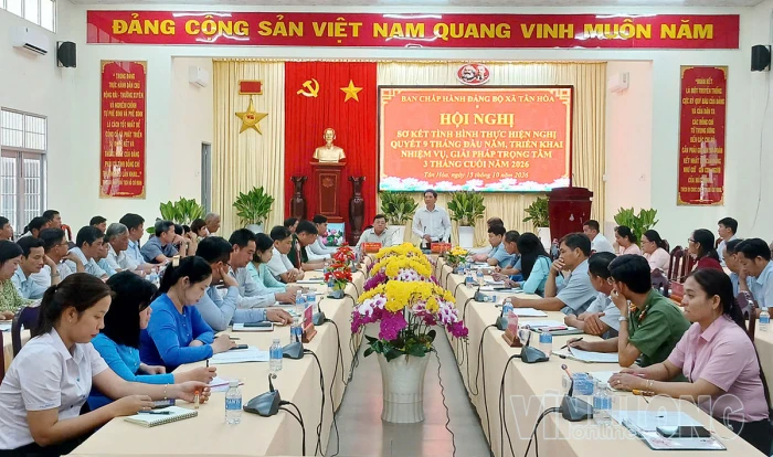 Đảng ủy xã Tân Hòa sơ kết 9 tháng đầu năm 2026