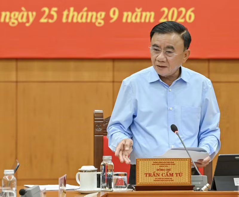 Đồng chí Trần Cẩm Tú, Ủy viên Bộ Chính trị, Thường trực Ban Bí thư. (Ảnh: THỦY NGUYÊN)