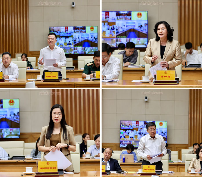 Lãnh đạo các bộ, ngành, địa phương phát biểu - Ảnh: chinhphu.vn/Phương Nguyên

