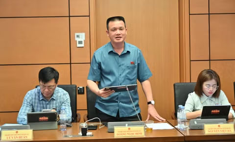 Đại biểu Quốc hội Hoàng Ngọc Định (Đoàn Tuyên Quang) góp ý kiến vào dự thảo Luật.
