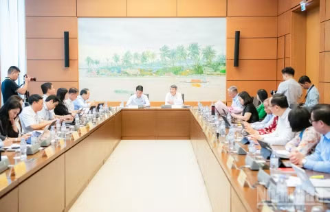 Quang cảnh phiên thảo luận ở Tổ 3 (Đoàn đại biểu Quốc hội thành phố Hải Phòng). (Ảnh: DUY LINH)
