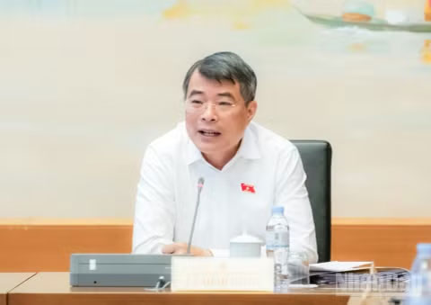Thủ tướng Lê Minh Hưng, đại biểu Quốc hội thành phố Hải Phòng nêu ý kiến trong phiên thảo luận tại tổ sáng 19/10. (Ảnh: DUY LINH)
