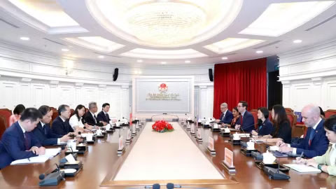 Quang cảnh buổi tiếp. (Ảnh: MĐ)
