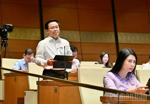 Đại biểu Bùi Xuân Hải (Đoàn thành phố Hải Phòng) phát biểu.
