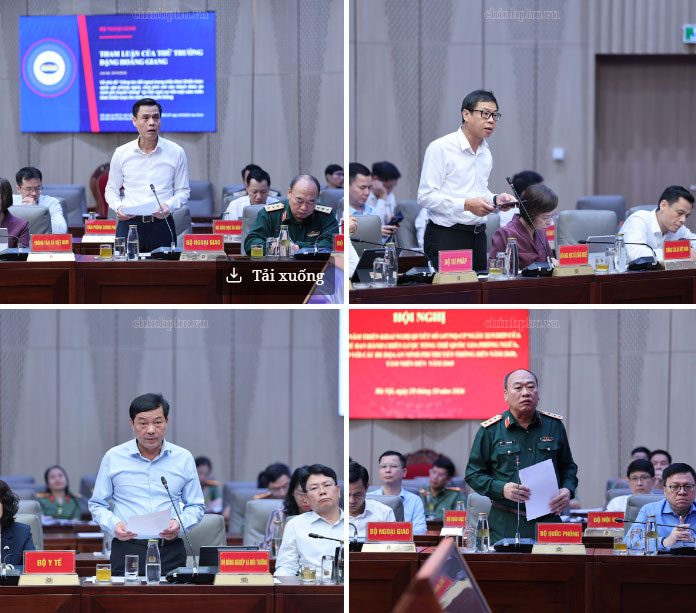Lãnh đạo các bộ, ngành tham luận tại Hội nghị - Ảnh: chinhphu.vn/Phương Nguyên