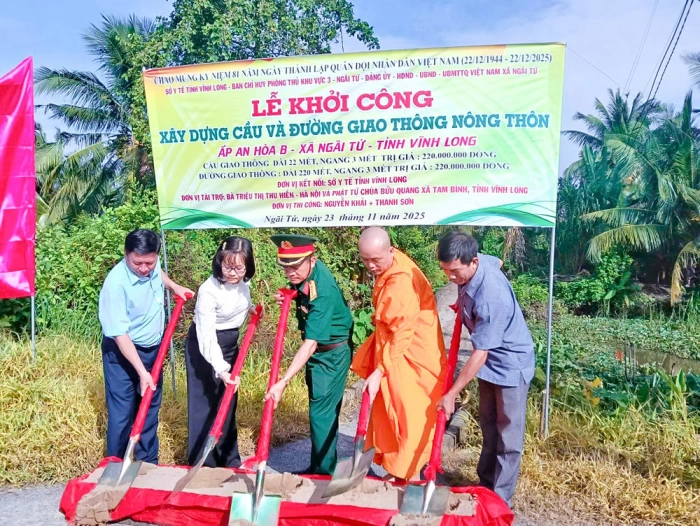 Khởi công cầu và đường giao thông nông thôn xã Ngãi Tứ