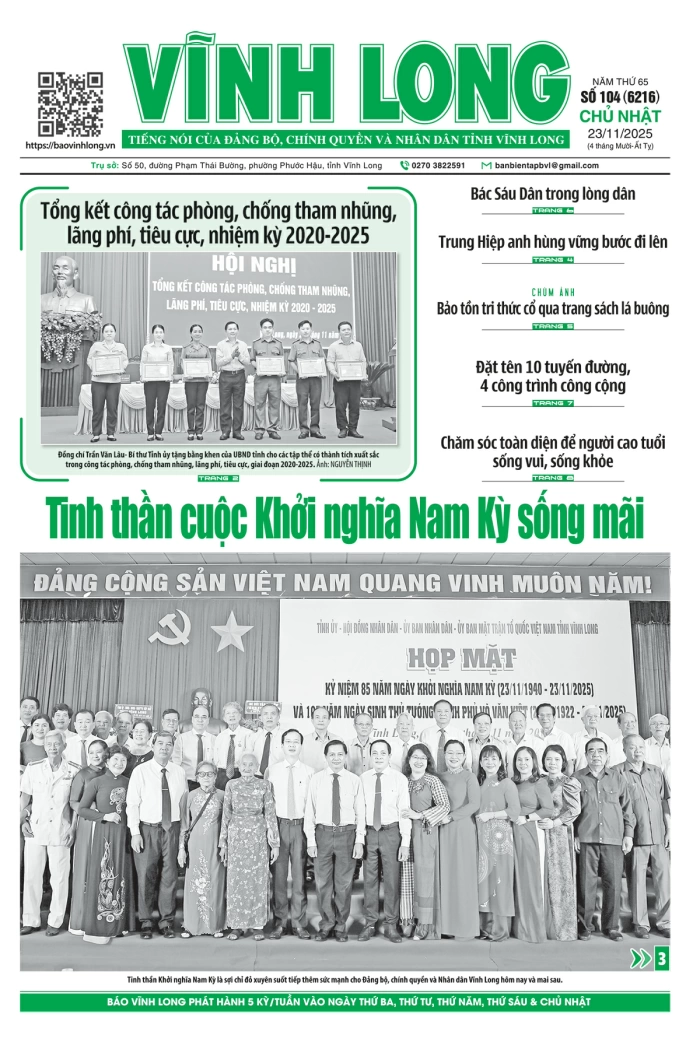 Mời bạn đọc xem báo in số 104 (6216) chủ nhật ngày 23/11/2025