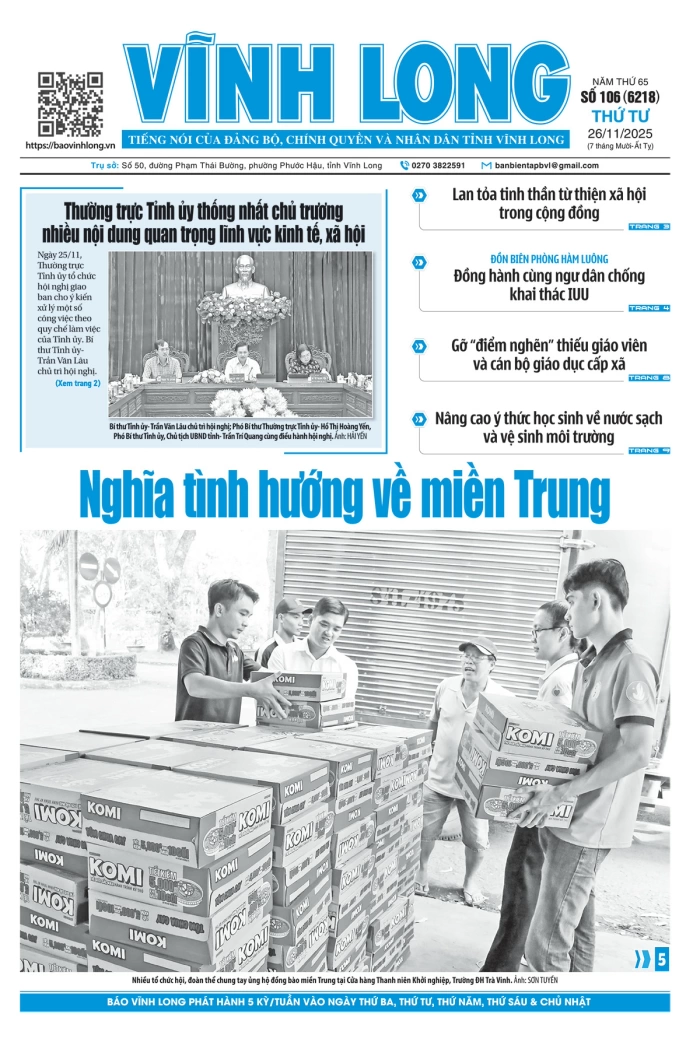 Mời bạn đọc xem báo in số 106 (6218) thứ tư ngày 26/11/2025