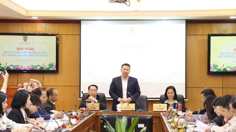 Thứ trưởng Tư pháp Nguyễn Thanh Ngọc phát biểu tại hội nghị. (Ảnh: TL)
