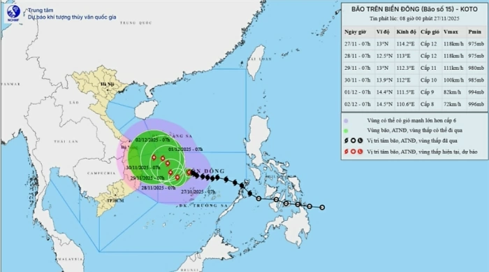 Vùng biển Vĩnh Long có mưa rào và dông vài nơi, biển động