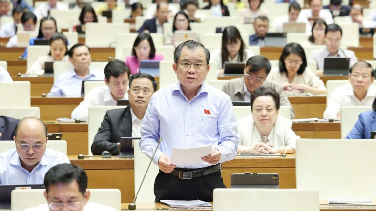 Đại biểu Nguyễn Tâm Hùng (Đoàn Thành phố Hồ Chí Minh). (Ảnh: DUY LINH)