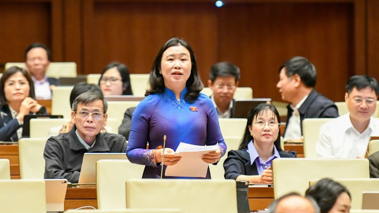 Đại biểu Lê Thị Song An (Đoàn Tây Ninh). (Ảnh: DUY LINH)