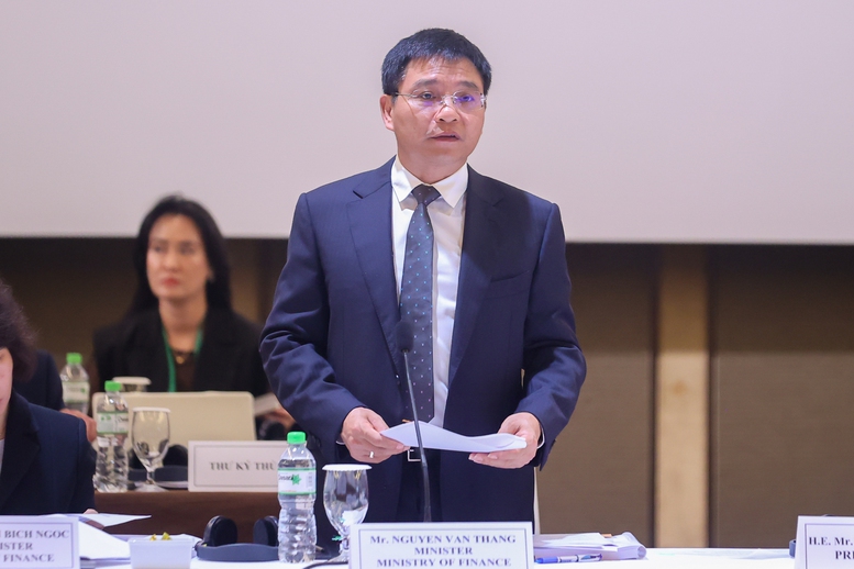 Bộ trưởng Bộ Tài chính Nguyễn Văn Thắng phát biểu tại Diễn đàn - Ảnh: VGP/Nhật Bắc
