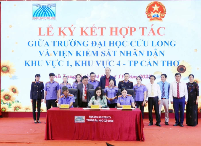 Trường ĐH Cửu Long ký kết hợp tác với Viện Kiểm sát nhân dân khu vực 1 và khu vực 4
