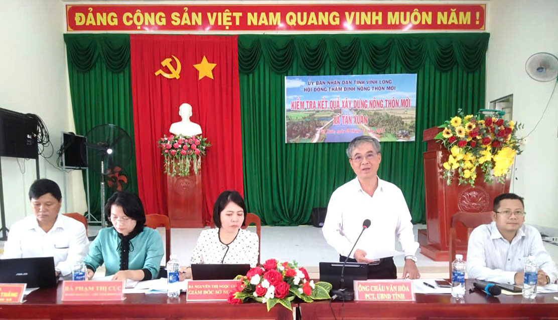 Phó Chủ tịch UBND tỉnh- Châu Văn Hòa phát biểu tại buổi kiểm tra.