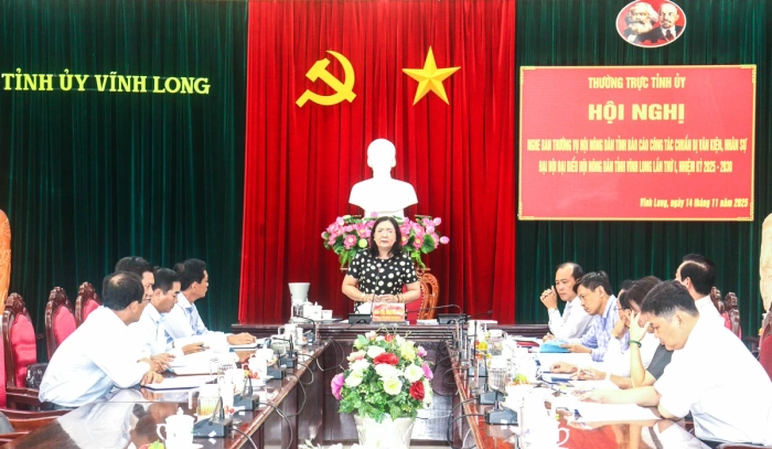 Thường trực Tỉnh ủy hội nghị nghe báo cáo công tác chuẩn bị Đại hội đại biểu Hội Nông dân tỉnh lần thứ I