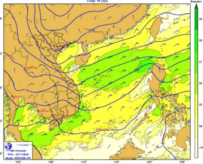 Vùng biển Vĩnh Long có gió cấp 5-6, giật cấp 7- 8, biển động