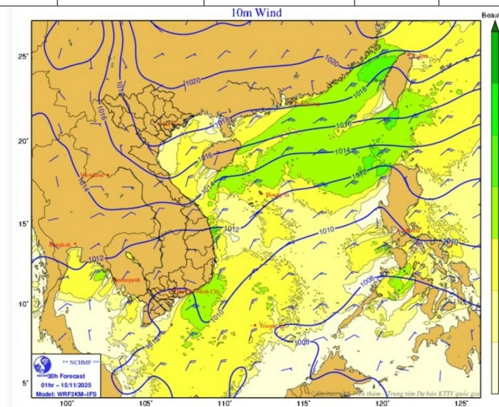 Vùng biển Vĩnh Long gió mạnh, sóng lớn kéo dài đến ngày 15/11