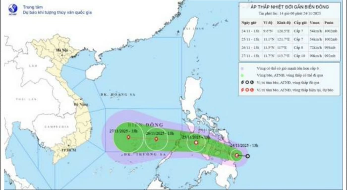 Từ 48-72 giờ tiếp theo, bão tiếp tục có khả năng mạnh thêm