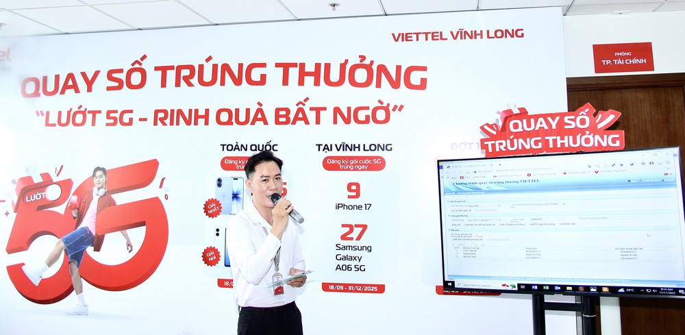 Thực hiện quay số tìm ra khách hàng may mắn trúng điện thoại Iphone 17; điện thoại Samsung A06 5G.
