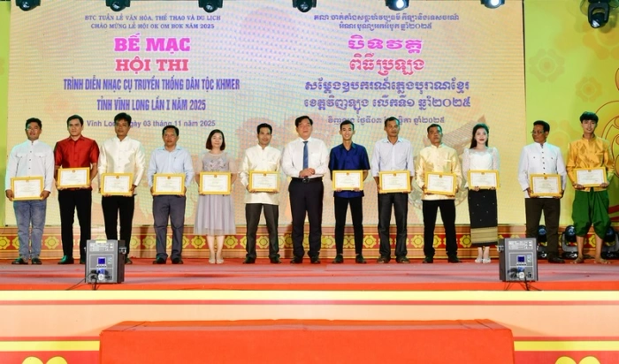 Xã Cầu Ngang đoạt giải A Hội thi trình diễn nhạc cụ truyền thống dân tộc Khmer tỉnh Vĩnh Long lần thứ I năm 2025