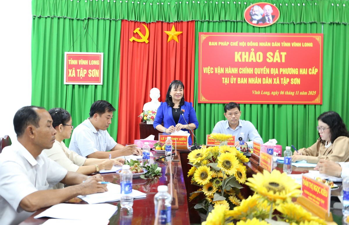 Bà Lê Thị Thúy Kiều- Phó Chủ tịch HĐND tỉnh kết luận buổi khảo sát.