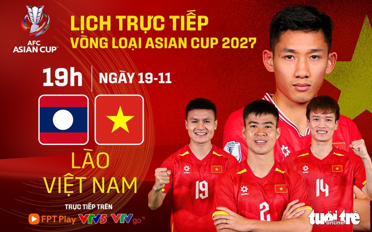 Lịch trực tiếp trận Lào đấu với Việt Nam ở vòng loại Asian Cup 2027 - Đồ họa: AN BÌNH
