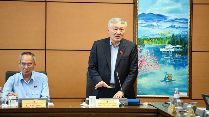 Phó Thủ tướng Thường trực Nguyễn Hòa Bình phát biểu tại tổ.