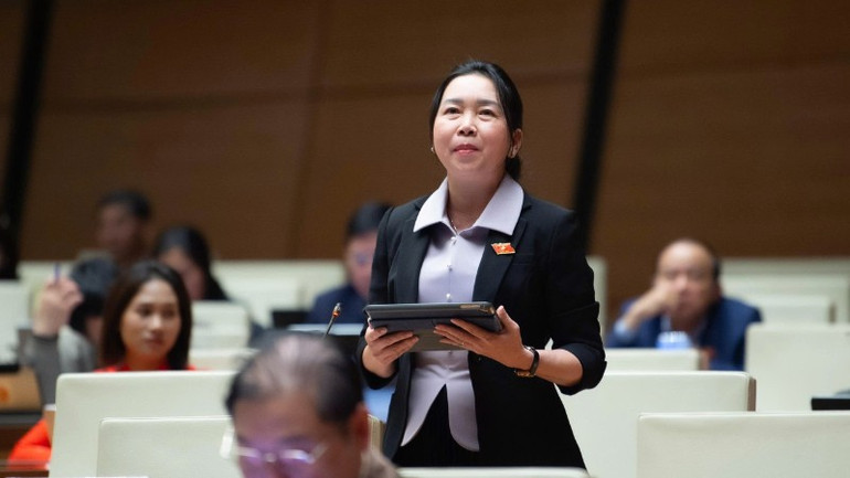 Đại biểu Lý Tiết Hạnh (Đoàn Gia Lai). (Ảnh: QH)