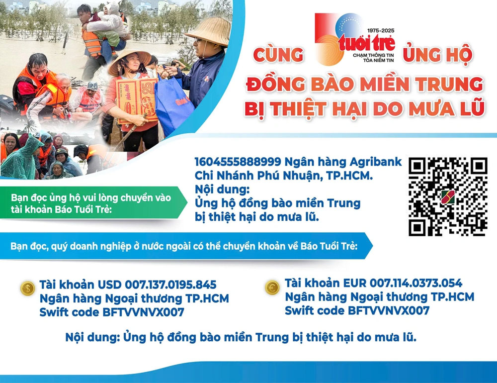 Mời bạn cùng Tuổi Trẻ ủng hộ đồng bào miền Trung.