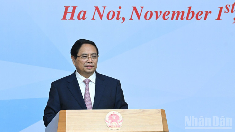 Thủ tướng Chính phủ Phạm Minh Chính phát biểu ý kiến tại hội nghị.
