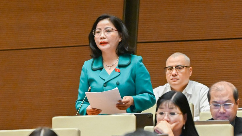 Đại biểu Nguyễn Thị Thu Nguyệt (Đoàn Đắk Lắk). (Ảnh: THỦY NGUYÊN)
