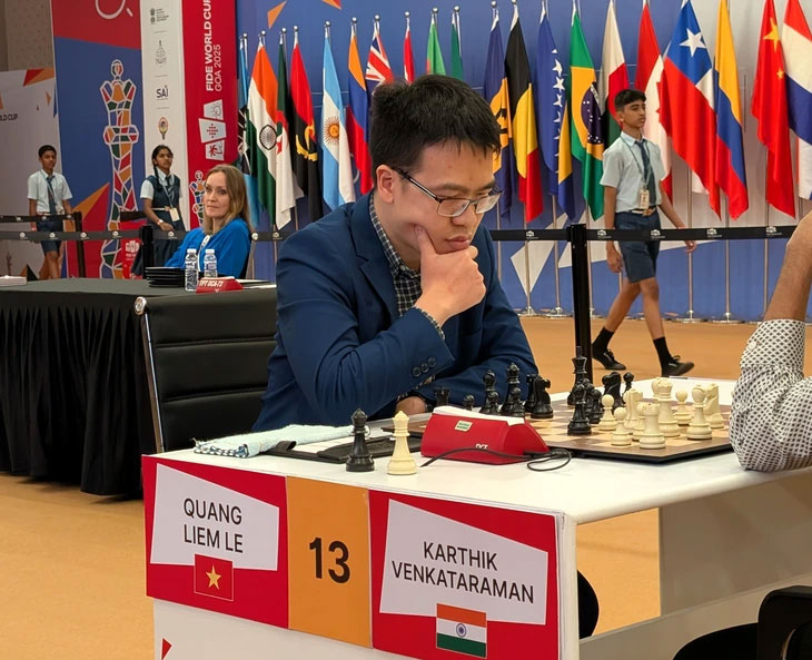 Lê Quang Liêm cùng cờ vua Việt Nam đã tạo nên kỳ tích tại World Cup cờ vua 2025 - Ảnh: Chessbase India