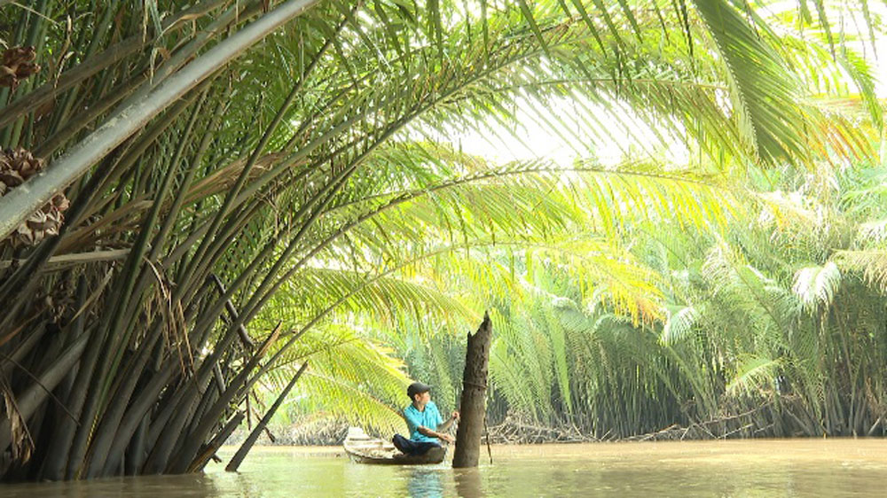 Anh Thạch Em đi giở lợp trên sông.