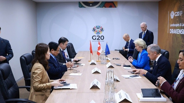 Thủ tướng Canada và Chủ tịch Ủy ban EU hoan nghênh Việt Nam làm Chủ tịch CPTPP 2026. (Ảnh: VGP/Nhật Bắc)